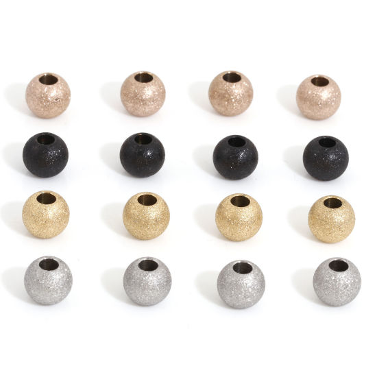Picture of Eco-friendly Vacuum Plating 304 Stainless Steel Beads For DIY Jewelry Making Round Multicolor Sparkledust 8mm Dia.