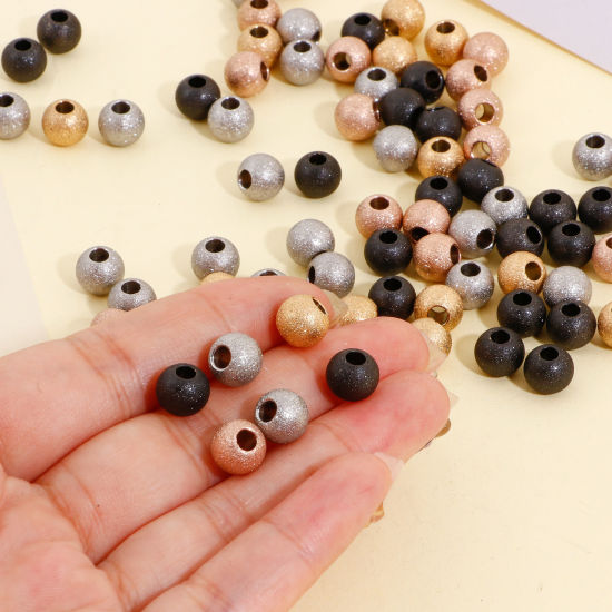 Picture of Eco-friendly Vacuum Plating 304 Stainless Steel Beads For DIY Jewelry Making Round Multicolor Sparkledust 8mm Dia.