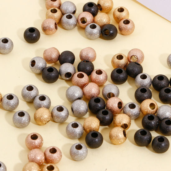Picture of Eco-friendly Vacuum Plating 304 Stainless Steel Beads For DIY Jewelry Making Round Multicolor Sparkledust 8mm Dia.