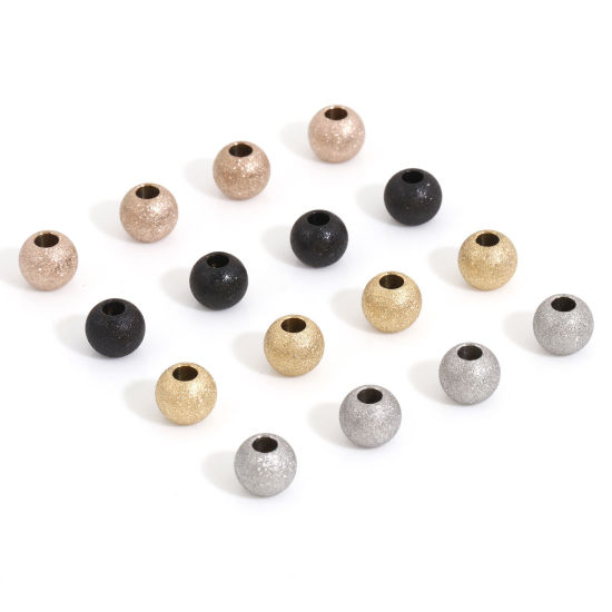 Picture of Eco-friendly Vacuum Plating 304 Stainless Steel Beads For DIY Jewelry Making Round Multicolor Sparkledust 8mm Dia.