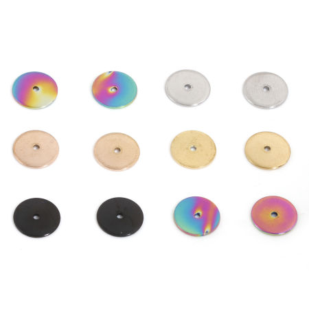 Picture of Eco-friendly Vacuum Plating 304 Stainless Steel Spacer Beads For DIY Bracelet Jewelry Making Findings Round Multicolor 10mm Dia.