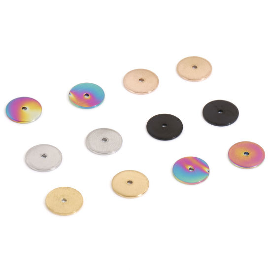 Immagine di Placcatura Sottovuoto Ecologica 304 Acciaio Inossidabile Perline Distanziatrici per Gioielli Fai-da-te che Fanno Risultati Tondo Multicolore 10mm Dia., 10 Pz