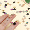 Picture of Eco-friendly Vacuum Plating 304 Stainless Steel Spacer Beads For DIY Bracelet Jewelry Making Findings Square Multicolor 6mm x 6mm