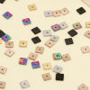 Picture of Eco-friendly Vacuum Plating 304 Stainless Steel Spacer Beads For DIY Bracelet Jewelry Making Findings Square Multicolor 6mm x 6mm