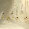 Imagen de 304 Acero Inoxidable Flor del Mes de Nacimiento Rollo Cadena Collares 18k Chapado en Oro Hueco 38cm longitud, 1 Unidad