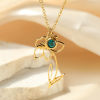Imagen de 304 Acero Inoxidable Flor del Mes de Nacimiento Rollo Cadena Collares 18k Chapado en Oro Hueco 38cm longitud, 1 Unidad