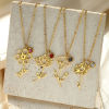 Imagen de 304 Acero Inoxidable Flor del Mes de Nacimiento Rollo Cadena Collares 18k Chapado en Oro Hueco 38cm longitud, 1 Unidad