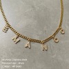 Picture of 304 Stainless Steel & Cubic Zirconia Customized Name Necklace Personalized Letter Charm Pendant Capital Alphabet Initial Letter 14K Gold Plated 45cm(17.7") long