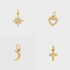 Picture of 304 Stainless Steel & Cubic Zirconia Customized Name Necklace Personalized Letter Charm Pendant Capital Alphabet Initial Letter 14K Gold Plated 45cm(17.7") long