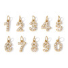 Picture of 304 Stainless Steel & Cubic Zirconia Customized Name Necklace Personalized Letter Charm Pendant Capital Alphabet Initial Letter 14K Gold Plated 45cm(17.7") long