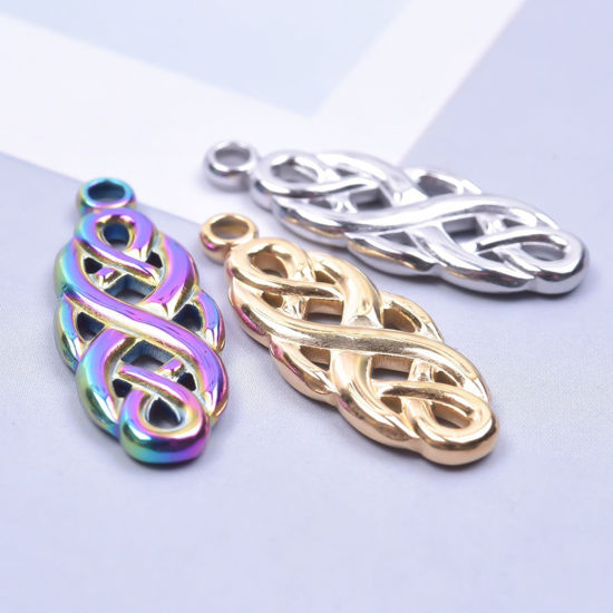 Immagine di Ecologico 304 Acciaio Inossidabile Charms Cuore Multicolore Croce 3 Pz
