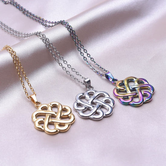 Immagine di Ecologico 304 Acciaio Inossidabile Charms Cuore Multicolore Croce 3 Pz