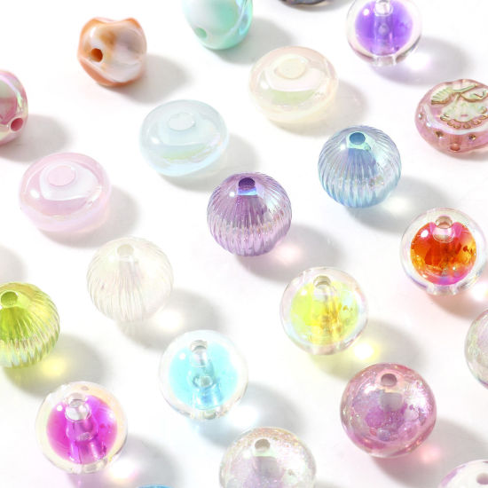 Image de Perles pour DIY Fabrication de Bijoux en Acrylique Couleur Mélangée Au Hasard Couleur AB 10 Pcs