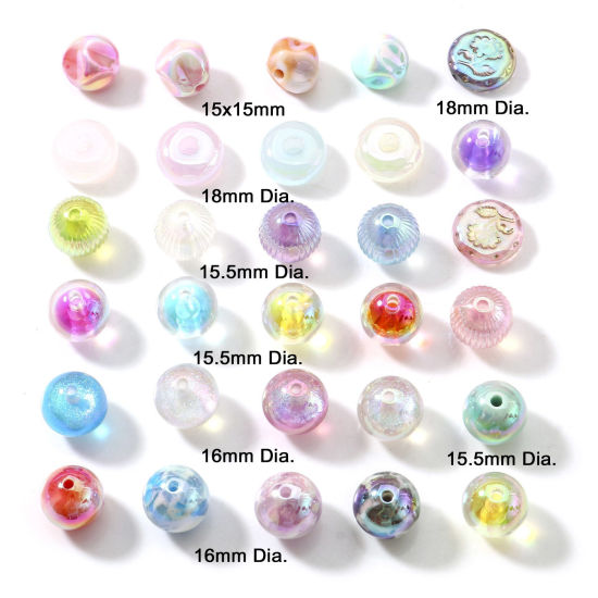 Image de Perles pour DIY Fabrication de Bijoux en Acrylique Couleur Mélangée Au Hasard Couleur AB 10 Pcs