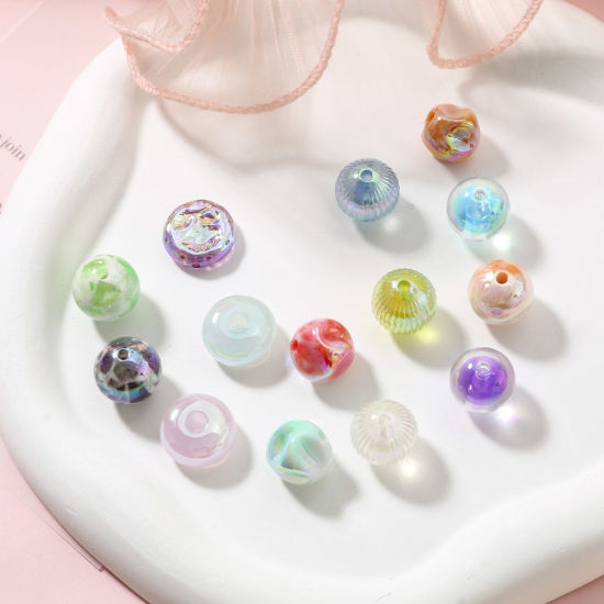 Image de Perles pour DIY Fabrication de Bijoux en Acrylique Couleur Mélangée Au Hasard Couleur AB 10 Pcs