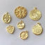 Picture of Brass Religious Charms 14K Real Gold Plated Round Carved Pattern