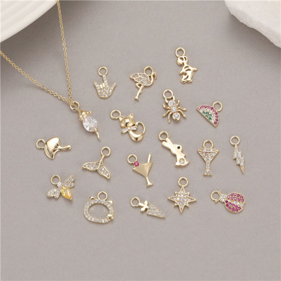 Picture of Brass Charms Gold Plated Cup Cat