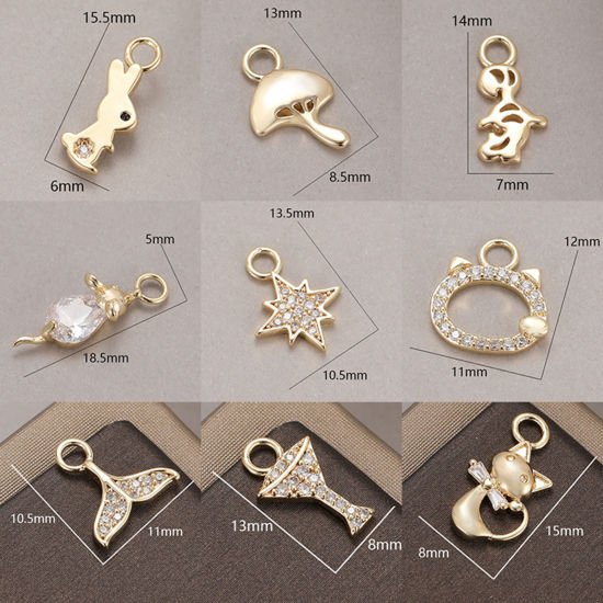 Picture of Brass Charms Gold Plated Cup Cat