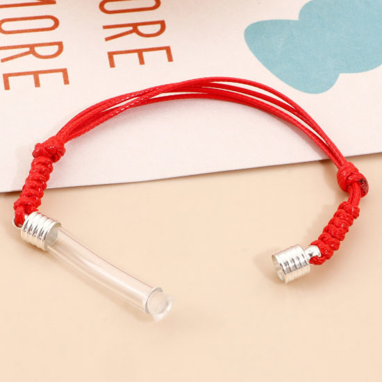 Image de Bracelets Tressés Accessoires Fiole Globe Transparent en Verre Multicolore Tube Courbé Pouvoir Ouvrir 1 Pièce