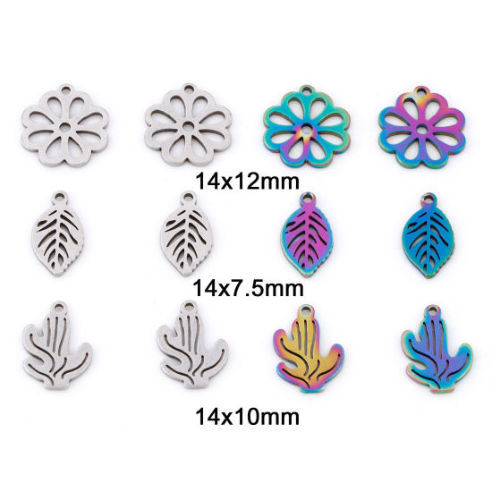 Image de Breloques en 201 Acier Inoxydable Creux 10 Pcs