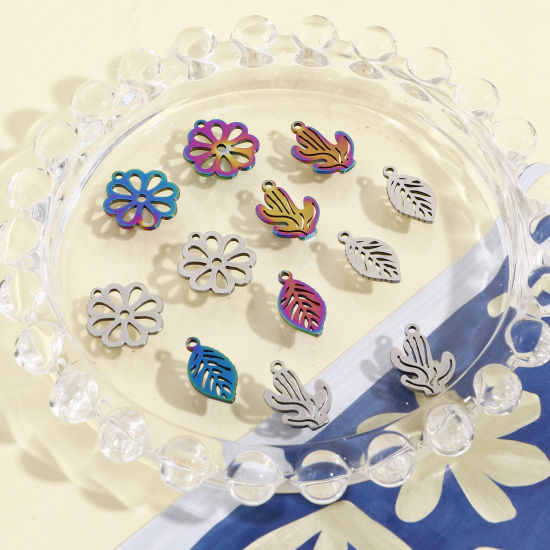 Image de Breloques en 201 Acier Inoxydable Creux 10 Pcs