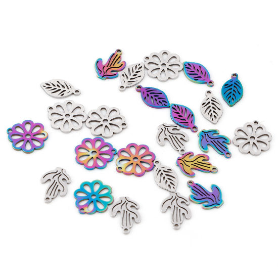 Image de Breloques en 201 Acier Inoxydable Creux 10 Pcs