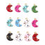 Picture of 304 Stainless Steel Galaxy Charms Gold Plated Half Moon Enamel Multicolor Rhinestone 16.5mm x 11mm