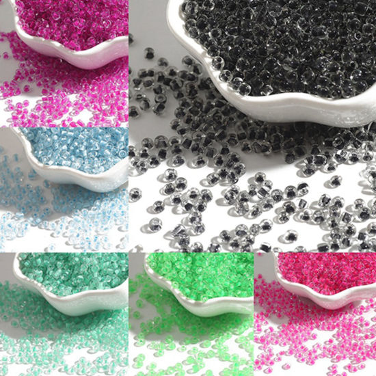 Picture of Glass Seed Beads Round Rocailles Multicolor Color-centered Transparent