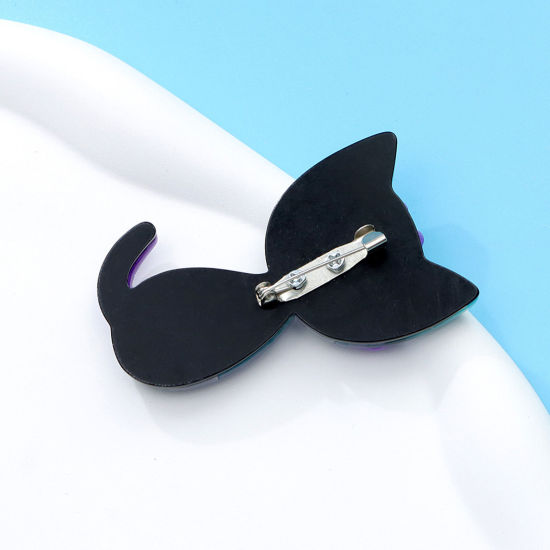 Picture of Acetic Acid Resin Acetate Acrylic Acetimar Marble Cute Pin Brooches Cat Animal Multicolor