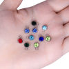 Bild von 304 Edelstahl Monatsstein Charms Rund Silberfarbe Bunt 6mm x 9mm, 10 Stück
