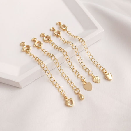 Brass Extender Chain 14K Real Gold Plated 6.5cm