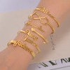 Bild von 304 Edelstahl Personalisierte Namensarmbänder, personalisierter Buchstaben-Charm-Anhänger 1 Stück