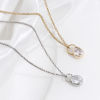 Picture of Brass Charms Real Gold Plated Drop Clear Cubic Zirconia 10mm x 8mm