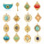 Immagine di Eco-friendly Vacuum Plating 304 Stainless Steel Charms 18K Gold Plated Snake Animal Rhombus 1 Piece