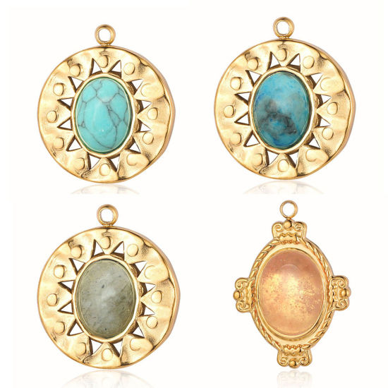 Изображение Eco-friendly Vacuum Plating 304 Stainless Steel Charms 18K Gold Plated Snake Animal Rhombus 1 Piece