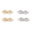Imagen de Latón Micro Pave Conectores Dijes Colgantes Símbolo del infinito Oro Real Chapado Claro Circón Artificial 15.5mm x 5mm, 2 Unidades
