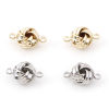 Image de Connecteurs Pendentifs Breloques en Laiton Nœud Plaqué Or Véritable 3D 13mm x 8mm, 2 Pcs