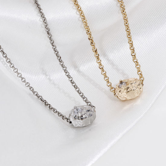 Immagine di Ottone Perline per la Creazione di Gioielli con Ciondoli Fai-da-te Multicolore Ovale Trasparente Cubic Zirconiae 2 Pz