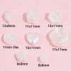 Picture of Acrylic Beads For DIY Jewelry Making White Flower Heart Imitation Pearl