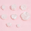 Picture of Acrylic Beads For DIY Jewelry Making White Flower Heart Imitation Pearl