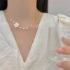 Picture of Acrylic Beads For DIY Jewelry Making White Flower Heart Imitation Pearl