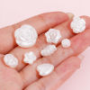 Picture of Acrylic Beads For DIY Jewelry Making White Flower Heart Imitation Pearl