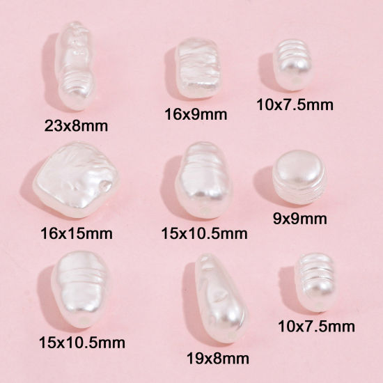 Immagine di Acrilato Barocco Perline per la Creazione di Gioielli con Ciondoli Fai-da-te Bianco Irregolare Imitata Perla 100 Pz