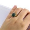 Picture of Eco-friendly Vacuum Plating 304 Stainless Steel Open Adjustable Rings 18K Gold Plated Oval Enamel 16.9mm(US Size 6.5)