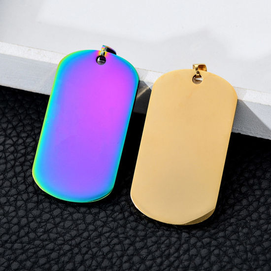 Picture of 201 Stainless Steel Blank Stamping Tags Pendants Mirror Polishing