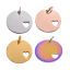 Image de PendentifsÉtiquettes d'Estampage Vierges en 201 Acier Inoxydable Rond Cœur Polissage Miroir 25mm Dia, 1 Pièce