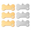 Picture of 201 Stainless Steel Pet Memorial Blank Stamping Tags Pendants Bone Paw Print Mirror Polishing 40mm x 20mm