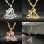Imagen de 1 Unidad 304 Acero Inoxidable Collar con Nombre Personalizado Colgante con Letra Personalizada Chapado en Oro 40cm longitud