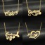 Image de 1 Pièce Collier Prénom Personnalisé Pendentif Breloque de Lettre Personnalisé en 304 Acier Inoxydable Doré 52cm long