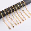 Bild von 304 Edelstahl Handgefertigte Gliederkette Armband 18K Gold plattiert Geometrie 18cm lang, 1 Strang